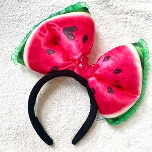 RARE Tokyo Disney Resort Japan Summer Watermelon Ears Headband Big Bow Minnie